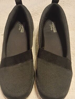 Skechers Black Slip-On Knit Casual Flats